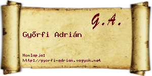 Győrfi Adrián névjegykártya